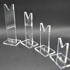 Ensemble de supports de présentation en plexiglas transparent avec encoche en V, en différentes hauteurs
